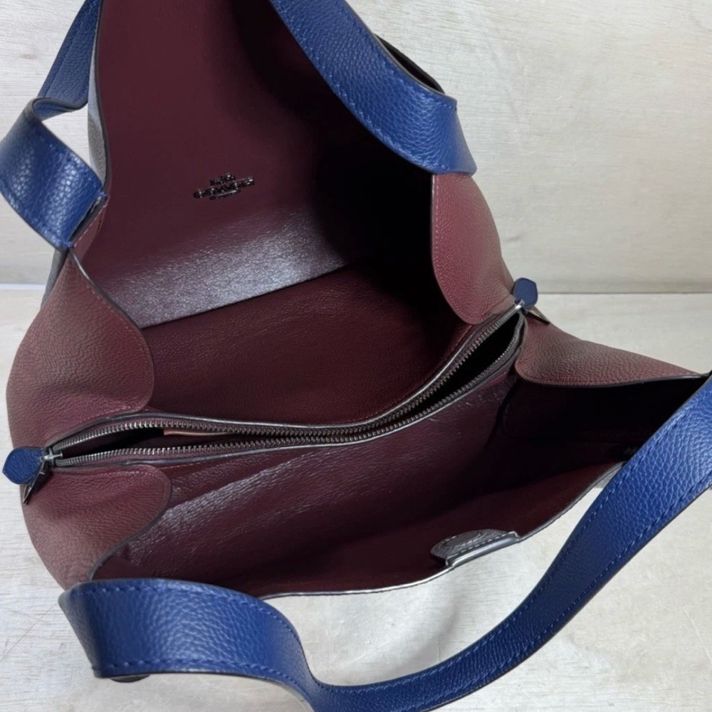 Coach 76088 Hadley Hobo In Colorblock (Baby Blue/Blue/Red) - EUC - Picture 5 of 10